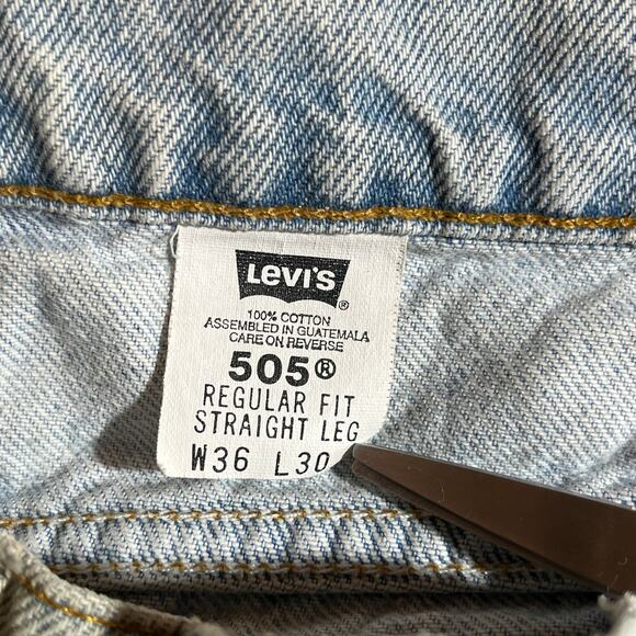 Vintage Levi's 505 Jeans Mens Size 36X30 Blue Stonewashed Denim Straight Leg 90s - Picture 8 of 11